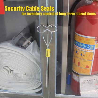 φ1.8mm x11.8" Yellow ISO17712 Certified Barcode Security Cable Seals (100)