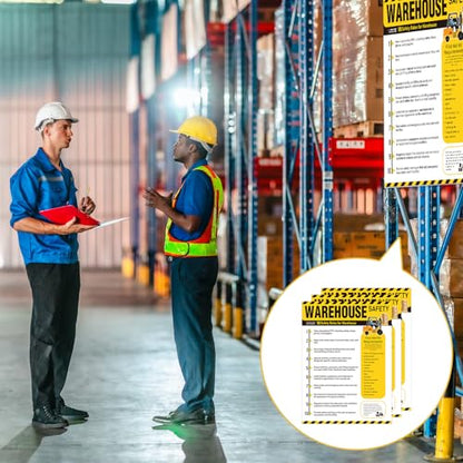 3 Pcs Workplace Safety Rules Poster, Warehouse - style: Warehouse