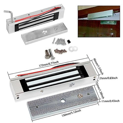 YiToo Access Control 180kg/350lbs Electric Magnetic Door Lock Kit System 433MHz Remote Control with Matal Exit Button Buzzer - style: With 350lbs Magnetic Lock