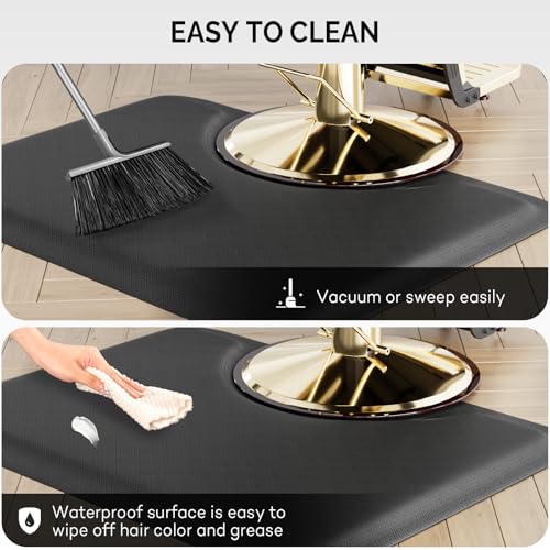 OmySalon 3ft x 4ft x 1/2inch Thick Salon Mat for Hair Stylist Anti Fatigue, Barber Floor Mat with Round Base, Hairdress Standing Matt Beauty Spa Barbershop Hairdressing Equipment - size: Rectangle 3'x4'x1/2''