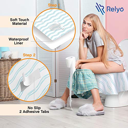 Relyo Disposable Toilet Seat Cover for Travel – 20 Pack with Covers Wrapped in Sets of 2, Non-Flushable Liners, Fits Most Seats – Kids, Toddlers, Adults (Waves, 20) - color: Waves