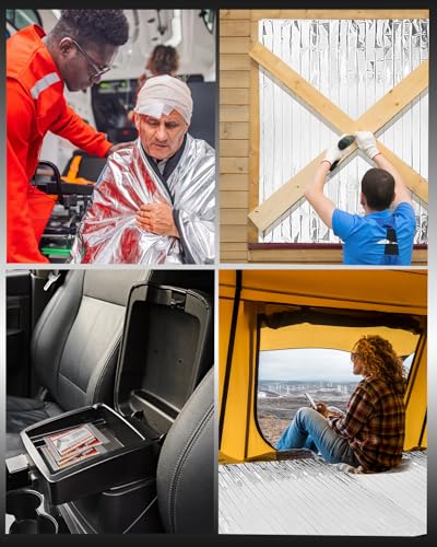 10-Pack Emergency Mylar Blankets, Thermal Space Blankets - size: 10 Pack
