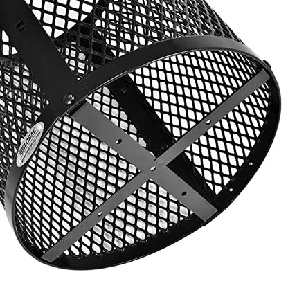 Global Industrial Outdoor Diamond Steel Trash Can with Rain Bonnet Lid and Plastic Liner, 36 Gallon Capacity, Black, Commercial Trash Can, 23-1/2" Diameter, 40-1/2"H - color: Black