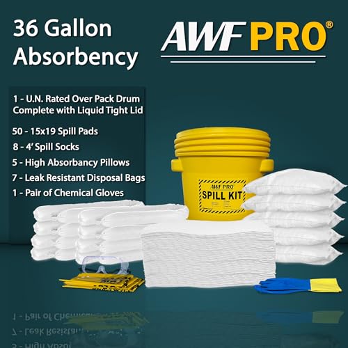 AWF PRO 30 Gallon Oil Only Spill Kit, 81 Pieces - size: Oil Only Spill Kit