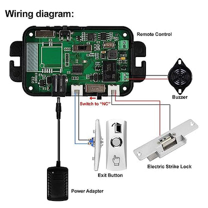YiToo Fail-Safe Electric Strike Door Lock with 433MHz 12VDC Remote Control for Access Control System - style: With Fail-safe Strike Lock