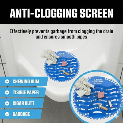 Urinal Screen Deodorizer (12 Pack) Odor Protection for Toilets in Office, Schools, Restaurants Bathroom, BLUE Anti-Splash - 12 Urinal Cakes + 12 Free Gloves - color: BLUE-12pcs