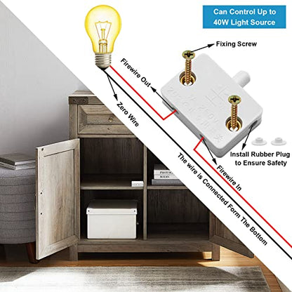 4Pcs Cabinet Lamp Switch, White - color: White 4PCS