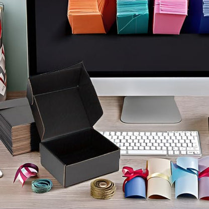 8x6x3 Black Shipping Boxes for Small Business, Packing, 25 Pack - color: Black, size: 8x6x3 inch