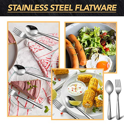 200 Pcs Dinner Forks and Spoons Silverware Set,Stainless Steel