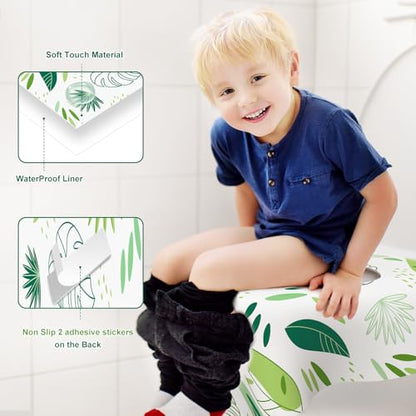 30 Pack Toilet Seat Covers Disposable, Kids, and Adults, Individually Wrapped for Travel, Large Waterproof Potty Covers for Toddlers, Toddler Potty Training for Public Restroom, Airplane, Trip - Leaf - color: Leaf