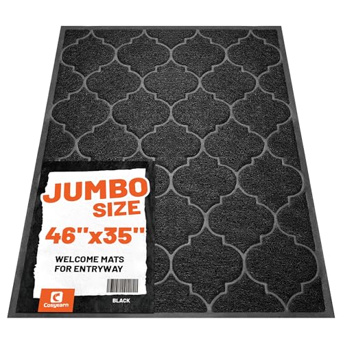 Cosyearn Door Mat, 46x35, Black, Indoor Outdoor Front Entryway Doormat - color: Black, size: 2'11" x 3'10" (Rectangular)
