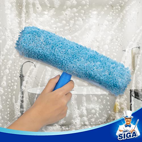 MR.SIGA Professional Window Cleaning Combo - Squeegee & Microfiber Window Scrubber, 10" (Pack of 2) - size: 10-inch (Pack of 2)