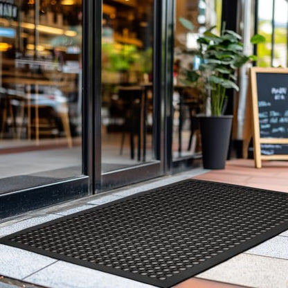Extra Large Rubber Doormat - 2 Pack 32x47 inches Drainage Mats - size: 2 Pack - 32 x 47 Inches