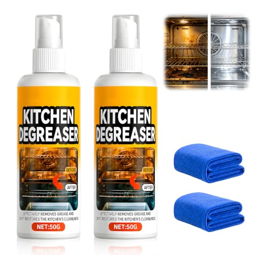 BBQ Grill Cleaner Spray,Fast-Acting BBQ Grill Cleaning Spray for Outdoor,Heavy Duty Degreaser,Grill Degreaser For Outdoor Grill,Outdoor Use（ 2PCS
