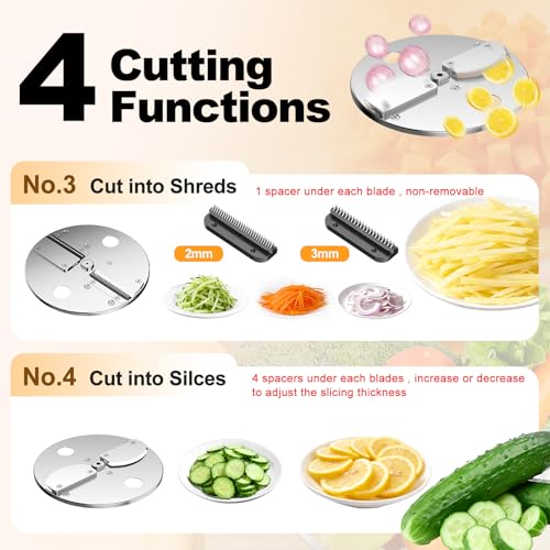 4-In-1 Electric Vegetable Chopper, 200W Vegetable Slicer Food Processor, Veggie Food Cutter With Slicing Shredding Dicing And Striping Function For Commercial Home Use,110V - size: 4-In-1 Electric Vegetable Chopper