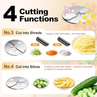 4-In-1 Electric Vegetable Chopper, 200W Vegetable Slicer Food Processor, Veggie Food Cutter With Slicing Shredding Dicing And Striping Function For Commercial Home Use,110V - size: 4-In-1 Electric Vegetable Chopper