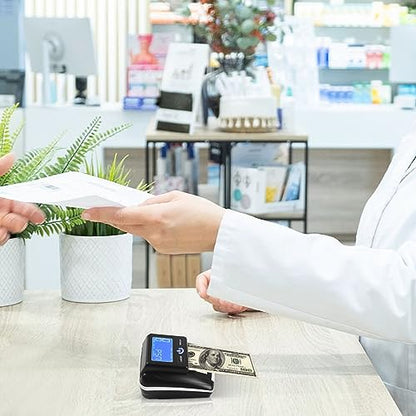 Portable Counterfeit Bill Detector with UV MG IR Detection for Store Office