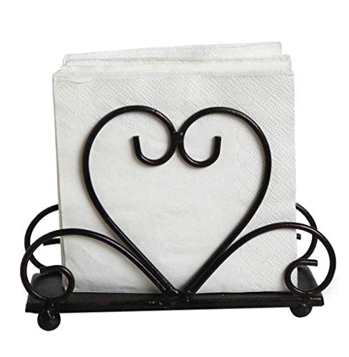 Metal Table Napkin Holder Freestanding Tissue Dispenser (Black) - color: Black