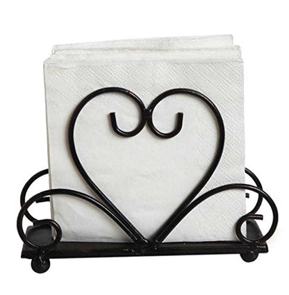 Metal Table Napkin Holder Freestanding Tissue Dispenser (Black) - color: Black