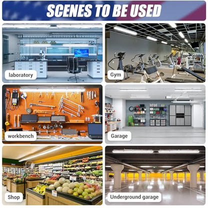 4FT LED Vapor Tight Light 60W/50W/40W,4000K/5000K/6000K CCT,4Pack - size: 4FT (4-Pack)