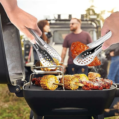 8PCS 7-Inch Serving Tongs,XEVOM Kitchen Tongs,Buffet Tongs,Stainless Steel - size: 7 Inch