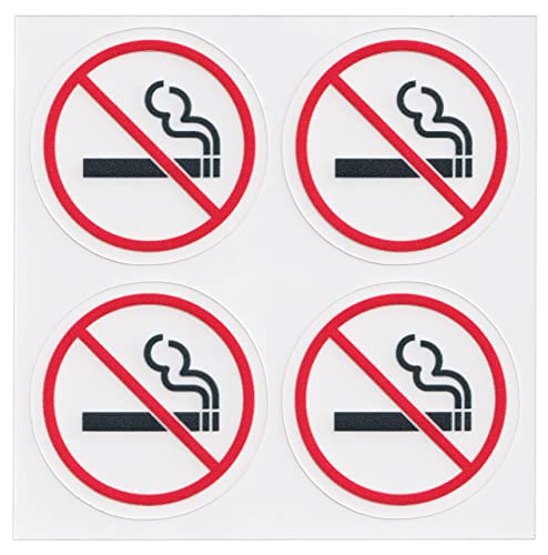 dealzEpic - Clear Transparent No Smoking Sign - Self Adhesive Peel and Stick Decal for Glass Door or Window - Pack of 16 Stickers - color: No Smoking Sign (Samll Sized, Style D)
