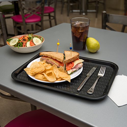 Carlisle Cafe Tray, Fast Food Restaurant Tray, 12 x 16, 1 Ct, Black - color: Black, size: 0.7" x 0.5" x 0.3"