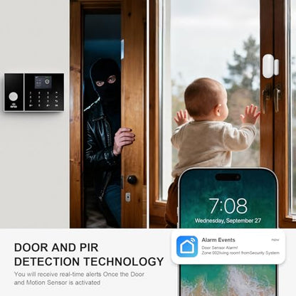 PGST A108F Wireless Home Alarm System with Door/Window and Motion Sensors