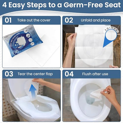 Toilet Seat Covers Disposable Flushable 100 Pack | XL 18x15 Inch Paper - size: Pack 100