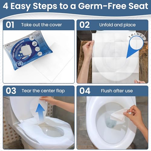 Toilet Seat Covers Disposable Flushable 60 Pack | XL 18x15 Inch Paper - size: Pack 60