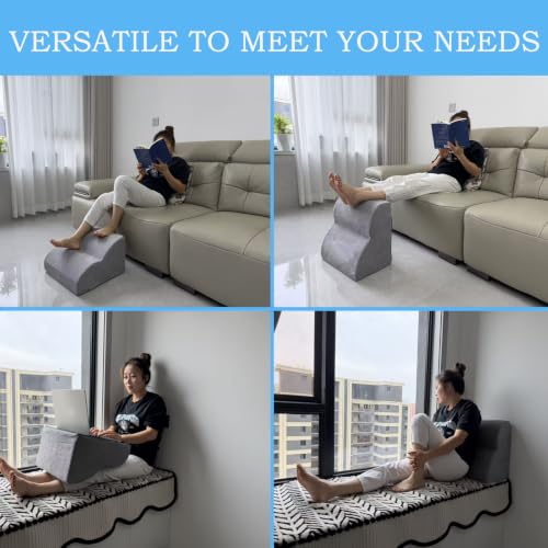 Foot Rest for Under Desk at Work.Multifunctional 3-Tier Foot Stool - color: Extra Large-light Grey