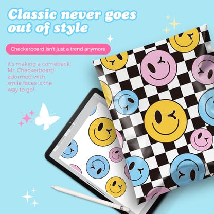 Fuxury Poly Mailers 14.5x19" 500Pcs,Shipping Bag for Clothes,Checkerboard - color: Smile Face, size: 14.5x19" 500pcs