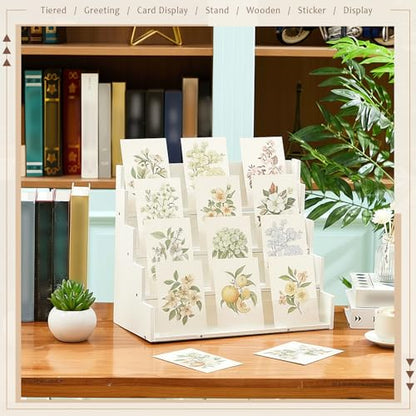 Yuntau 4 Tier Greeting Card Display Stand, White - color: White, size: 4 Tier