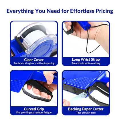 NATURALABEL 1-Line 8-Digit Price Gun Kit (Model NT5500, Blue) - color: Blue