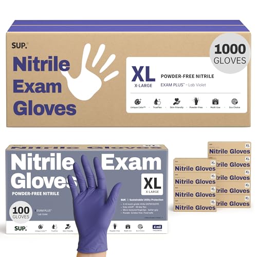 Supmedic SUP Exam Plus® Nitrile Gloves, Powder-Free Disposable Lab Violet - color: X-large (Lab Violet 1000)