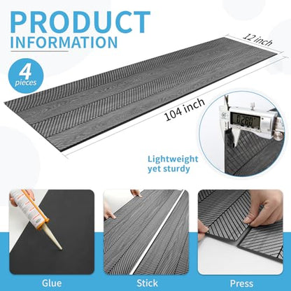 Art3d Herringbone Slim Slat Wall Panels, 104" x 12", 4-Pack, Weathered Teak - color: Herringbone Weathered Teak