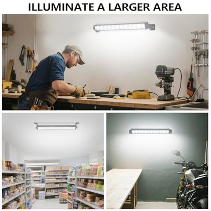 2 Pack 24W LED Shop Lights – 5400 lm 6000 K Daylight, 6.5 ft Plug-in Cord with Inline Switch, 180° Tilt, Graphene Cooled – Garage, Workshop, Warehouse, Yard Lighting - size: 24W-2P