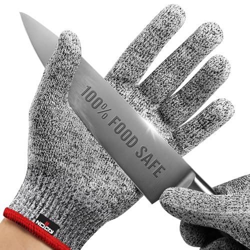 NoCry Premium Cut Resistant Gloves Food Grade — 100% Food Safe — Level 5 Meat Cutting Glove for Chefs & Butchers — Perfect Mandoline Glove or Oyster Shucking Gloves with Superior Comfort & Dexterity - color: Original (Grey), size: X-Large