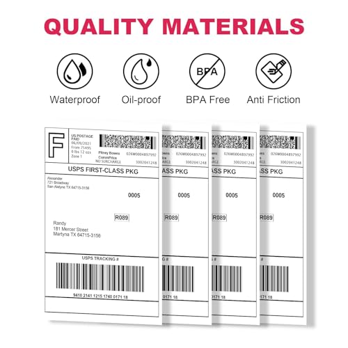 Direct Thermal Labels 4x6-450 Labels/Roll, Thermal Shipping Labels for Zebra 2844 ZP-450 ZP-500 ZP-505, 20 Rolls, 9000 Labels(NOT for DYMO) - size: 20 Rolls | 450 Labels