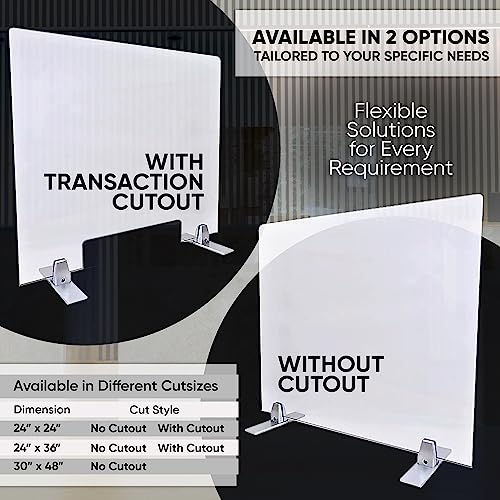 Plexiglass Table Top Sneeze Guard – Desk Divider for Students, Office, Transactions – Acrylic Shield | (30" x 48") - size: 30"H x 48"W