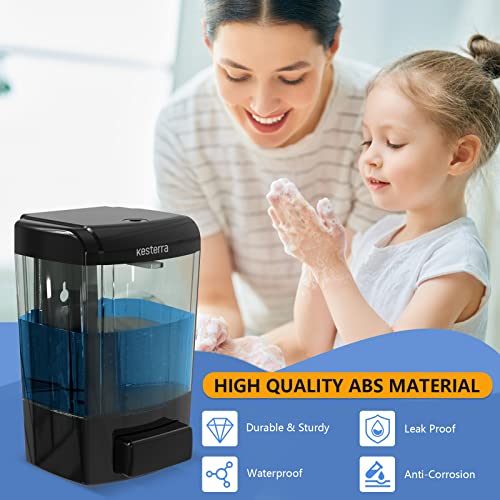 Manual Soap Dispenser, 23.7oz/700ml Wall Mount Soap Dispenser, Large Capacity Kitchen Bathroom Hand Soap Pump, Commercial Refillable Shampoo Shower Gel Lotion Dispenser, Black - color: Black 700ml