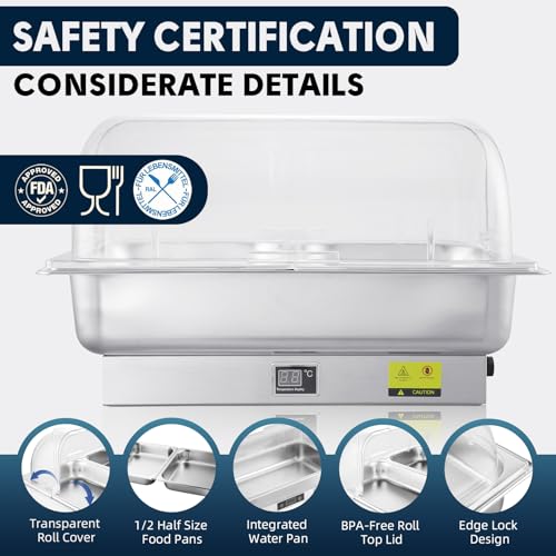 Electric Chafing Dish Buffet Server with Knob Temperature Control - size: 603-Dual Pan