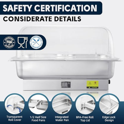 Electric Chafing Dish Buffet Server with Knob Temperature Control - size: 603-Dual Pan