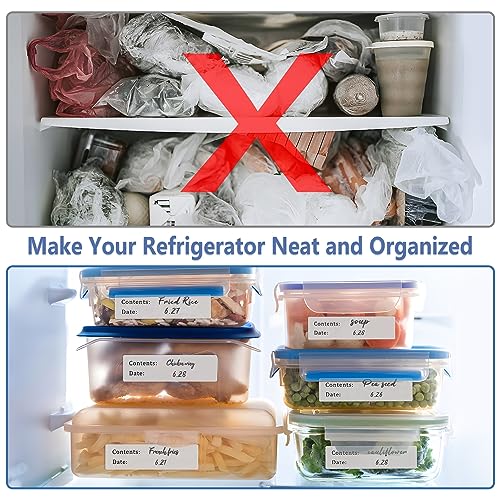 500pcs Removable Freezer Labels, Yoget 1 x 3 Inch Food Storage Stickers, Refrigerator Freezer Paper Label Easy Clean Leaves No Residue (1''x3'' 500Labels) - style: 1''x3'' 500Labels