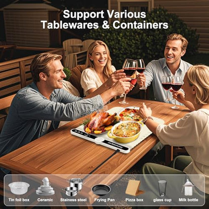 Small Warming Mat for Food 15"x16" - 9-Level Temp Control 120V - size: Beige-S 15*16in