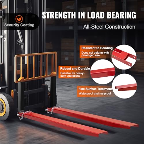 VEVOR Pallet Fork Extensions 82" Length 4.5" Width Heavy Duty Carbon Steel - size: ‎82 x 4.5 Inch