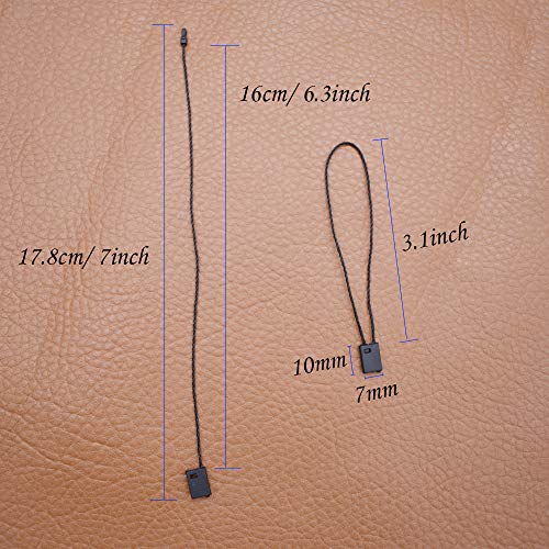 7 Inch Hang String Tag Fasteners Nylon Snap Lock Pin Loop Fastener Hook Ties 1000Pcs (Black)