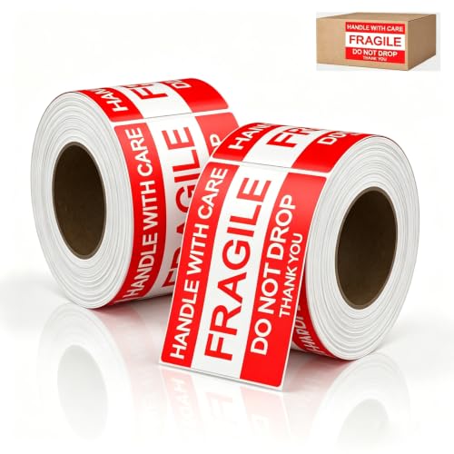 4" X 6" Fragile Stickers for Shipping &Moving, 2 Rolls Fragile Labels - size: 4" x 6"