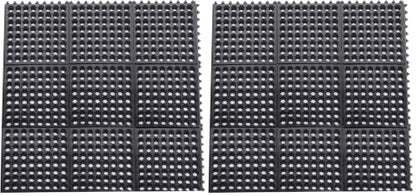 Yesland Anti-Fatigue Rubber Matting, 36 x 36 x 1/2 Inches, Black Dura Chef Anti-Slip Kitchen Mat for Restaurant Bar Floor, Bath Mat for Wet Areas, Garage, Garden Use (Pack of 2) - size: 36"L x 36"W x 0.5"Th (Pack of 2)