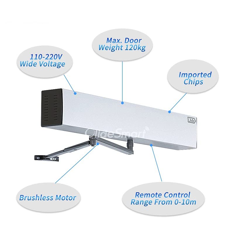 Handicap Auto Swing Door Opener, Low Energy ADA Swing Door Operator with Stainless Steel Handicap Push Buttons